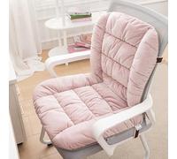 Plush Office Chair Cushion with Ties Comfortable One Piece Desk & Dorm Chair Back Support for Long Sitting Hours at Home & Office Pink Color