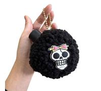 Plush One Piece Keychains for Backpack Luffy Devil Fruit Brook Head Novelty Keychain Charms for anime Fans Gift Idea, Black, One size