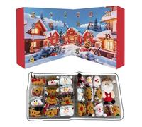 Plush Ornament Advent Countdown Calendar - 2025 Advent 24 Days - Christmas Filled Plush Decoration | For Christmas Tree Window Fireplace Mantle Living Room Bedroom Holiday