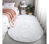 Plush Oval Faux Fur Yoga Mat Non Slip Soft Fur Exercise Carpet for Comfort & Grip Ideal for Home Gym Meditation & Fitness Enthusiasts