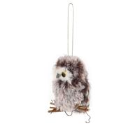 Plush Owl Christmas & Halloween Ornament, Furry Owl Hanging Decoration with Chain, Festive Xmas Tree Ornament for Christmas Tree, Halloween Home & Party Decor Supplies