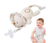 Plush Pacifier Holder - Snuggle Animal Attachment, Skin-Friendly Comfortable Buddy, Lovely Soft Fabric Toy Plus Secure Teether Connection | Adorable Shower Gift for Newborns Kids 0 Months