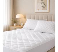 Plush Palace Extra Deep 30cm Quilted King Size Mattress Protector, Hypoallergenic & Breathable Fabric, Durable Quilting with Elegant Stitching, Easy Care for Comfortable Sleep - (152x200 cm)