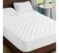 Plush Palace Extra Deep 40cm Quilted Small Double Mattress Protector, Hypoallergenic & Breathable Fabric, Durable Quilting with Elegant Stitching, Easy Care For Comfortable Sleep -White (122x190 cm)