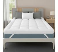 Plush Palace Microfiber Single Mattress Topper- Premium Quilted, 4 Inch/10cm Thick, Hypoallergenic Mattress Topper With Elastic Straps, Machine washable (Single 90×190 cm)