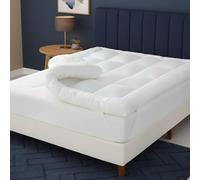 Plush Palace Microfiber Small Double Mattress Topper- Premium Quilted, 4 Inch/10cm Thick, Hypoallergenic Mattress Topper With Elastic Straps, Machine washable (Small Double 122x190 cm)