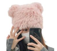 Plush Panda Hat Faux Bear Ear Ear Cute Funny Skullies Hat Adult