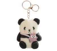 Plush Panda Keychain Panda,Cute Plush Pandas Keyring Doll Keychain Stuffed Animal Keyring Chinese Key Chain Backpacks Pandas Bag Pendant Soft & Cute Backpack (Pink)
