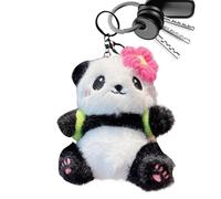 Plush Panda Keyring, Cute Animal Charm - Lightweight Backpack Accessories, Collectionable Travel Companion Pendant for Handbag, b, Se référer au descriptif