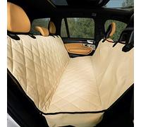 Plush Paws Products Premium Rear Car Seat Protector w/Hammock | Washable & Waterproof Back Seat Dog Cover for Car, Truck, & SUV | Nonslip, Tear Resistant Pet Seat Cover | X-Large Tan