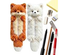 Plush Pencil Case, Animal 2 Pieces Animal Markers Organizer | Cute Pen Holder Pouch for Students Writers Kids Teens Adults Collectors Artists Study Home Office Dorm