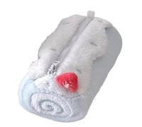 Plush Pencil Case, Cake Design Pencil Pouch, 7.68x2.76x2.36 Inches Pen Holder for Children, Cute Plush Bag with Soft Material, School Supplies with Multi Use, Stationery Organizer for Kids and Teens