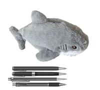 Plush Pencil Case - Cute Cartoon Stationery Organizer Plush Shark,Zipper Pencil Pouch, Pencil Organizer Case, Aesthetic Pencil Bag for Pencils Eraser Sharpener