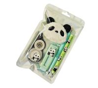 Plush Pencil Set - Animal Design Stationery, Correction Tape With Pen And Eraser, Cute School Accessory | Study Usage Supporting College Classroom Writing Note Taking Desk Supplies Boys Girls