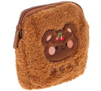 Plush Period Pouch with Zipper, Portable Outdoor Storage | Cute Compact Organiser, Holds Nursing Pads and Small Essentials, Practical Carry Choice for Daily Outings