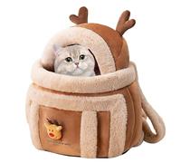 Plush Pet Carrier Bag, Elk Design Pet Backpack Carrier, Dog Front, Breathable Carry Bag for Puppies and Cats, Backpack