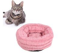 Plush Pet Winter Nest House for Small Medium Dogs and Cats, Soft Comfortable Bed 46x44x20cm Gray Pink - Keep Warm, Non - Slip, Durable Cozy Sleeping Spot (flower pink)