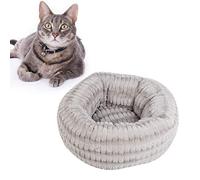 Plush Pet Winter Nest House for Small Medium Dogs and Cats, Soft Comfortable Bed 46x44x20cm Gray Pink - Keep Warm, Non - Slip, Durable Cozy Sleeping Spot (Flower Grey)