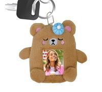 Plush Photo Card Holder - Bus Card Organiser, Multipurpose Photo Display Frame | Plush Cartoon Bear Card Case, Soft Photo Card Holder for, Credit Card, Photo, (Brown)