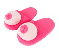 Plush Pink Slippers - Boob-Shaped