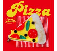Suck UK Plush Pizza Zip Pouch | Pizza Shaped Pencil Case | Makeup Bag | Back to School Supplies | Stationery | Cute Accessories | Cosmetic Organizer | Gold Zipper | Novelty Gift for Food Lovers