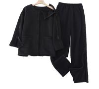 Plush Plus Cotton Patient Care Clothes,Easy to Wear for Postoperative Rehabilitation of Fractures Hospital Home Care(Nero,XL)