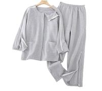 Plush Plus Cotton Patient Care Clothes,Easy to Wear for Postoperative Rehabilitation of Fractures Hospital Home Care(Gray a,Medium)