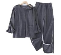 Plush Plus Cotton Patient Care Clothes,Easy to Wear for Postoperative Rehabilitation of Fractures Hospital Home Care(Gray,XL)