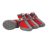 Plush Protective Dog Boots - Warm, Non-Slip For All-Day Comfort(Red,5width4.5-4.7cm)