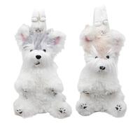 Plush Puppy Backpack, Long Hair Schnauzer Dog Toy Bag, Cute Scruffy Doggie Travel Backpack, Soft Plush Animal School Bag For Women, Adorable Carry Pack For Travel Picnic Camping