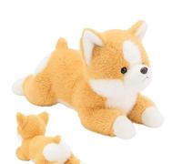 Plush Puppy Design Stuffed Animal, Dog Plush Pillow Toy, Soft Stuffed Dog Toy for Kids, Comfortable Dog Plush 45 cm for Birthdays, Present, Sofa, Bed, Home, Travel, Light Brown, Dark Brown Color