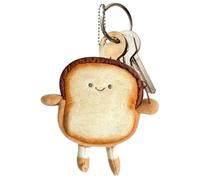 Plush Purse Charm, Cute Storage Pouch, Toast Keychain Bag Soft Mini Organizer, for Earphones Keys Small Items Women Girlfriend Teen Mother Handbag Backpack Use 4.72 x 1.18 x 5.12 inches