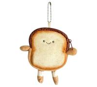 Plush Purse Cute Plush Doll Keychain | Toast Bread Bag Charm for Earphone Key Small Item Women Girlfriend Teen Mother