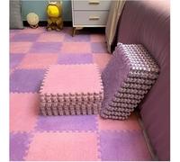Plush Puzzle Carpet Square 20pcs 12x12in Interlocking Foam Floor Mat Fuzzy Area Rugs 10mm Thick(Purple+Pink)