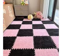 Plush Puzzle Carpet Tiles - Soft Shaggy Foam Interlocking Floor Mats Fluffy Thick Square Washable DIY Carpet Tiles for Bedroom Living Room Balcony Tatami Home Decor (#9,20pcs)