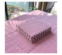 Plush Puzzle Foam Floor Mat 12-Piece Plush Puzzle Mat Set Soft, Interlocking Carpet Squares for Comfort Protection in Any Room(12PCS Pink)