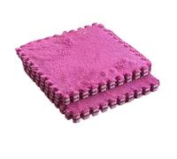 Plush Puzzle Foam Floor Mat 12-Piece Plush Puzzle Mat Set Soft, Interlocking Carpet Squares for Comfort Protection in Any Room(12PCS Rose Red)