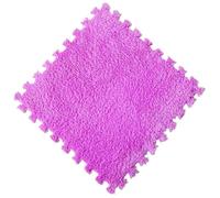 Plush Puzzle Mat 10Pcs Soft Plush Puzzle Mat Interlocking Floor 30 * 30 * 1CM Warm Carpet Rug Exercise Tiles(Purple)