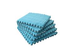 Plush Puzzle Mat 12-Piece Plush Puzzle Mat Set Soft, Interlocking Carpet Squares for Comfort Protection in Any Room(12pcs blue)