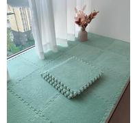 Plush Puzzle Mat, 50 Pieces Plush Puzzle Foam Floor Mat, Multicolor(Light Green)
