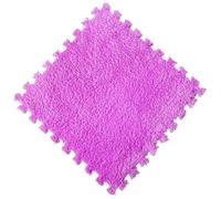 Plush Puzzle Mat Soft Plush Floor Mat Room Warm Carpet Interlocking Sport Tiles for Living and Bedroom(Purple,5PCS)
