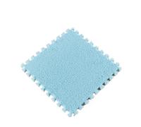 Plush Puzzle Mat Soft Plush Floor Mat Room Warm Carpet Interlocking Sport Tiles for Living and Bedroom(Light Blue,3PCS)