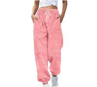 Plush Pyjamas Bottoms Women Fuzzy Pajamas Trousers Checked Textured Pjs Pant with Pockets Drawstring Loose fit Cuffed Trouser Winter Thicken Fleece Warm Pyjama Bottom Pants