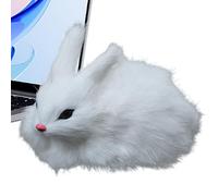 Plush Rabbit Doll,Realistic Tabletop Rabbit Plush Toy - Stuffed Animal Bunny Doll, Collectible Home Decoration for Kid Teens Adults Women Men