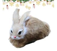 Plush Rabbit Doll, Realistic Tabletop Rabbit Plush Toy, Stuffed Bunny Model, Collectible Home Decoration for Couch Bed Shelf Sofa Study Living Room Bedroom Nursery