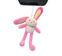 Plush Rabbit Pull On Keyring, Plush Rabbit Pull, Interactive Plush Toy with Interchangeable Ears and Paws, Rabbit Pulling Pendant, Handmade.