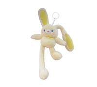 Plush Rabbit Pull On Keyring, Plush Rabbit Pull, Interactive Plush Toy with Interchangeable Ears and Paws, Rabbit Pulling Pendant, Handmade.