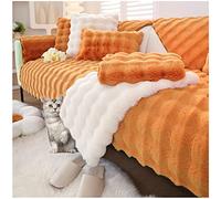 Plush Rabbit Sofa Cover Universal Non-Slip Couch Protector for 1/2/3/4 Seater Thick Faux Fur Corner Slipcover Fits L-Shaped Sofas (ge 90x210cm)