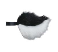 Plush Rabbit Tail for Cosplay, Fluffy Bunny Tail with Straps | Premium Faux Fur Bunny Tail With Adjustable Straps, Perfect For Parties And Festivals Black White One Size