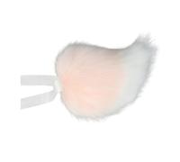 Plush Rabbit Tail for Cosplay, Fluffy Bunny Tail with Straps | Premium Faux Fur Bunny Tail With Adjustable Straps, Perfect For Parties And Festivals Pink White One Size